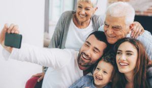 family taking a selfie