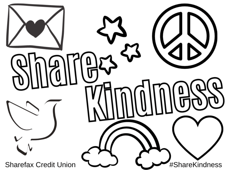 share kindness coloring sheets (3) - Sharefax Credit Union