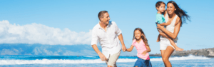 family at the beach